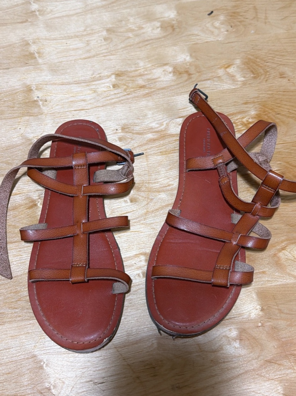 American Eagle Outfitters Brown Leather Gladiator Sandals